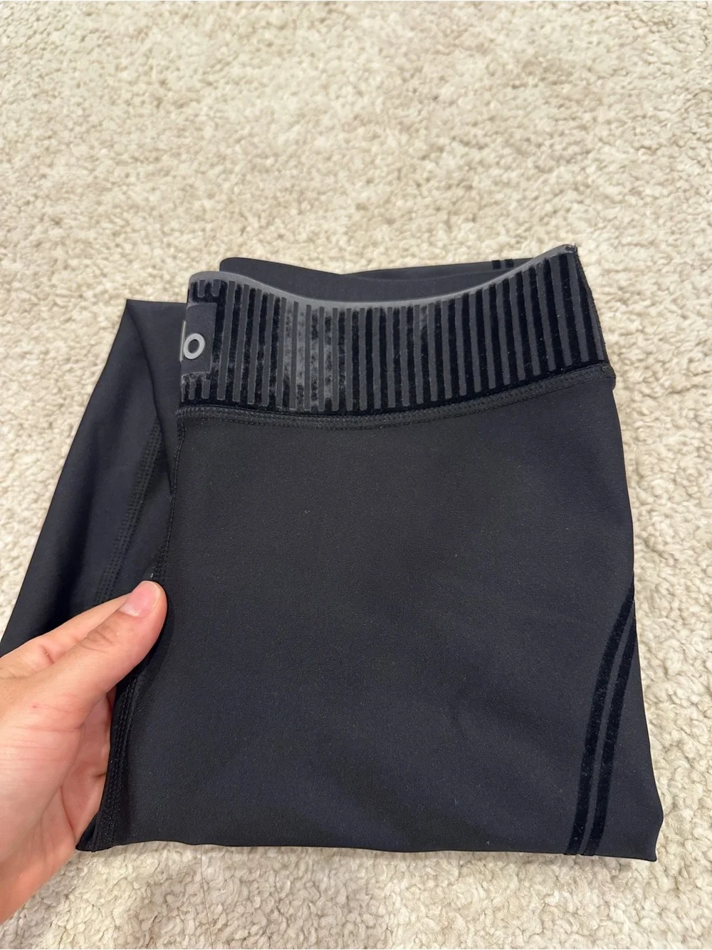 ALO Yoga Black Seam-Detail Leggings